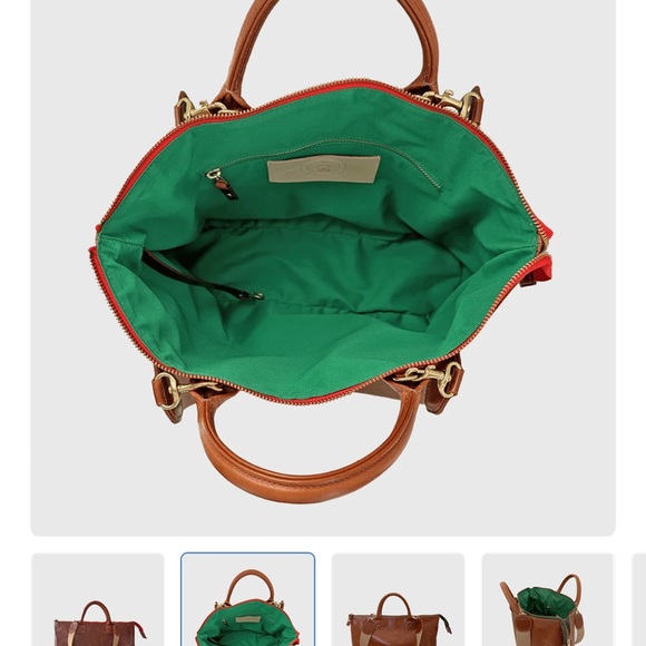 Blair Ritchey MINI HUGH PERFORATED CHESTNUT with POPPY ZIPPER Beautiful Leather - Picture 10 of 15